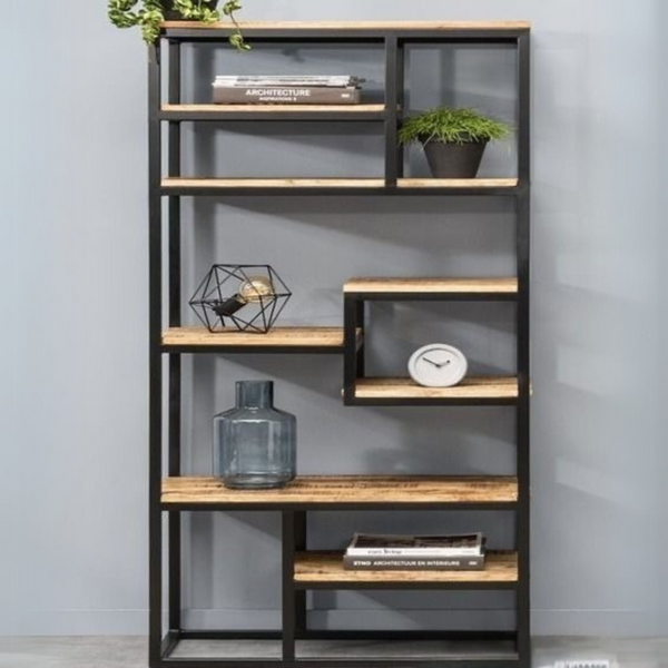 Display Unit Wooden & Black - 70 x 30 x 160 cm | DU11