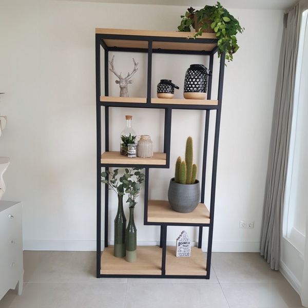 Display Unit Wooden & Black - 70 x 30 x 160 cm | DU12