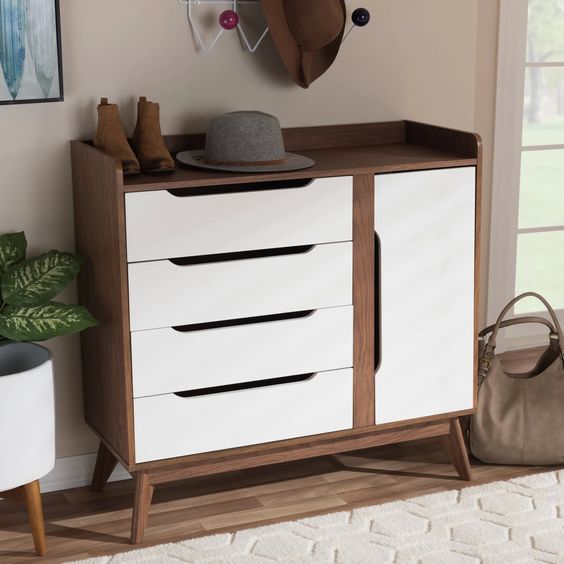 Shoe Closet White & Brown - 90 x 40 x 110 cm | SU11