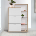 Shoe Closet White & Wooden - 90 x 40 x 130 cm | SU3