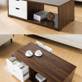 Table Unit White & Brown - 120 x 60 x 40 cm | TA14
