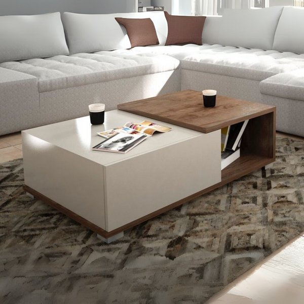 Table Unit White & Brown - 100 x 50 x 40 cm | TA15