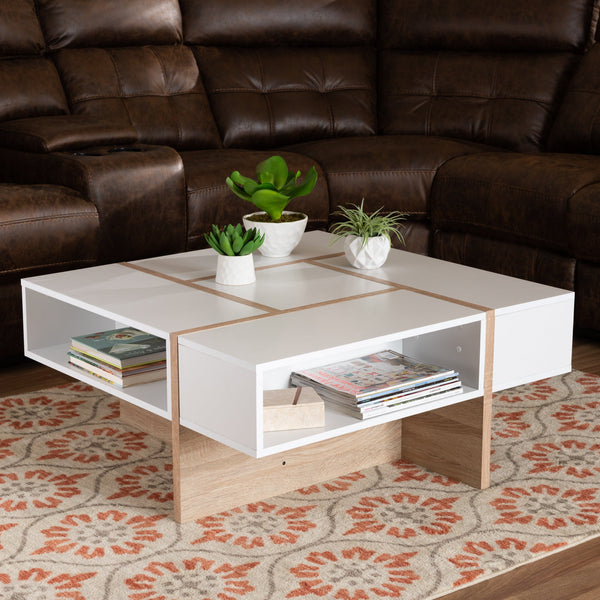Table Unit White & Wooden - 80 x 80 x 40 cm | TA1