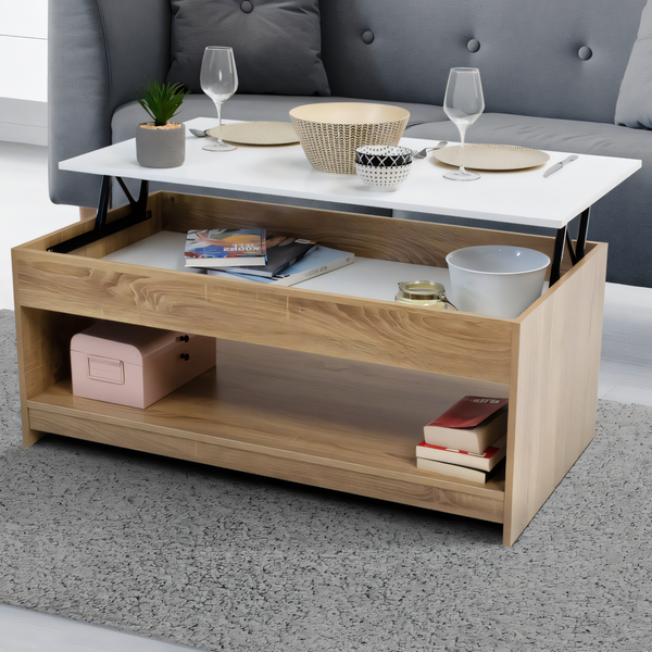 Table Unit White & Wooden - 100 x 50 x 40 cm | TA21