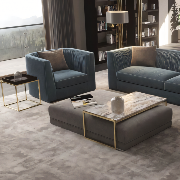 Table Unit White & Gold - 120 x 70 x 40 cm | TA59