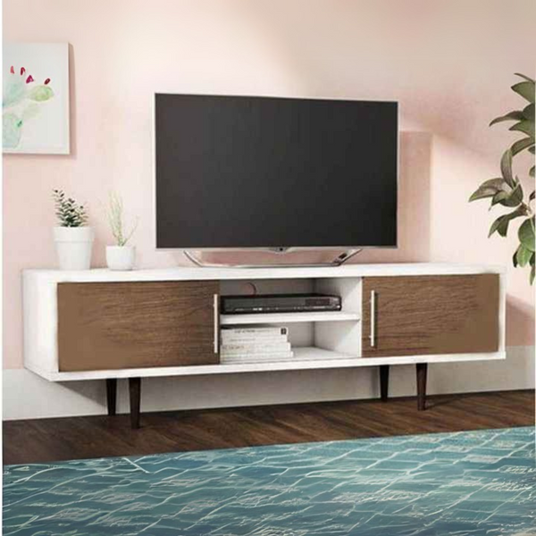 Tv Unit White & Wooden - 160 x 40 x 40 cm | TV51