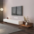 Tv Unit White & Wooden - 240 x 40 x 40 cm | TV68