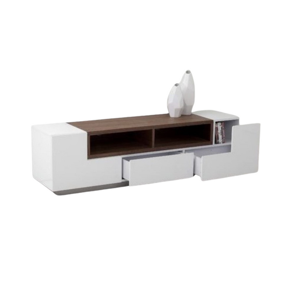 Tv Unit White & Wooden - 160 x 40 x 40 cm | TV8