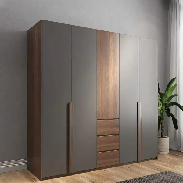 Wardrobe Wooden & Grey - 200 x 50 x 200 cm | WD11