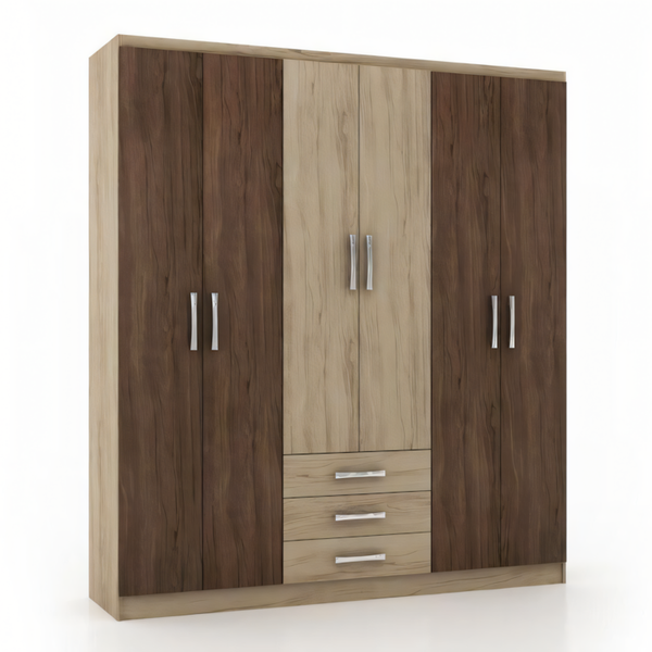 Wardrobe Brown & Grey - 220 x 50 x 220 cm | WD16