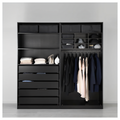 Wardrobe Black - 160 x 50 x 200 cm | WD21
