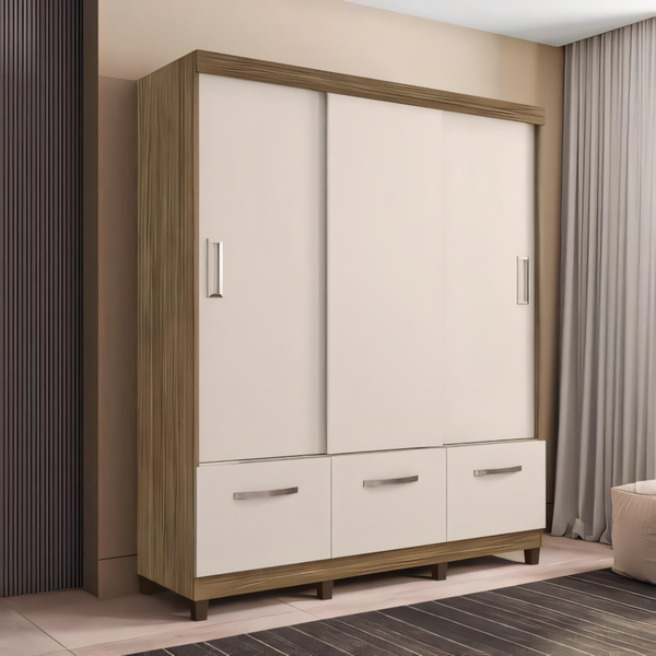 Wardrobe Wooden & White - 160 x 50 x 220 cm | WD37