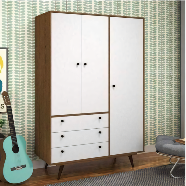 Wardrobe Wooden & White - 120 x 50 x 220 cm | WD39