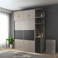 Wardrobe Grey & Wooden - 180 x 50 x 240 cm | WD5