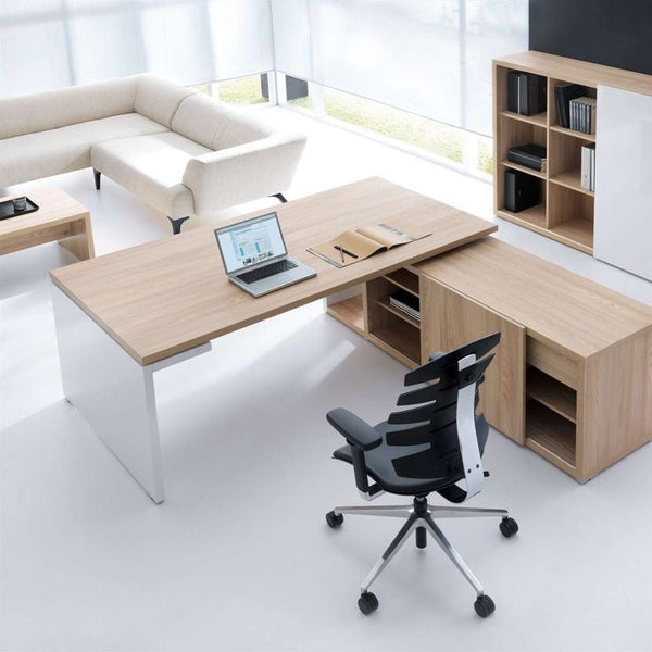 Desk Wooden & White - 180 x 160 x 75 cm | DE21
