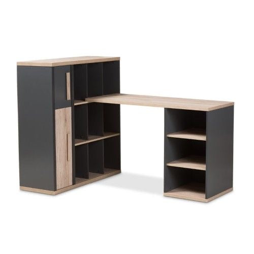 Desk Black & Wooden - 120 x 100 x 75 cm | DE36