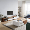 Living Room Set White & Wooden - 220 x 40 x 40 cm | SET33