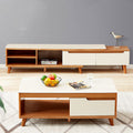 Living Room Set White & Wooden - 180 x 40 x 40 cm | SET5