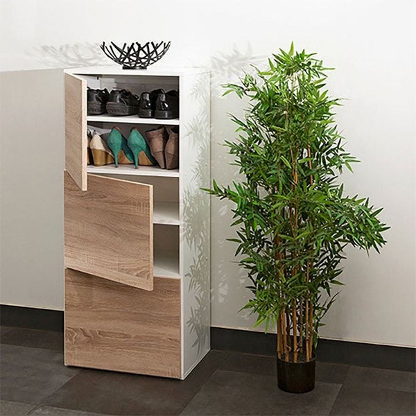 Shoe Closet White & Wooden - 60 x 40 x 100 cm | SU69