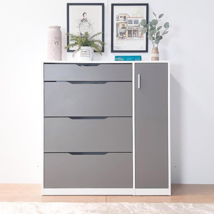 Shoe Closet White & Grey - 100 x 40 x 120 cm | SU71