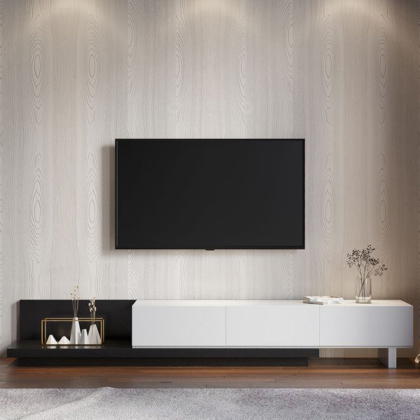 Tv Unit Black & Wooden - 240 x 40 x 40 cm | TV18