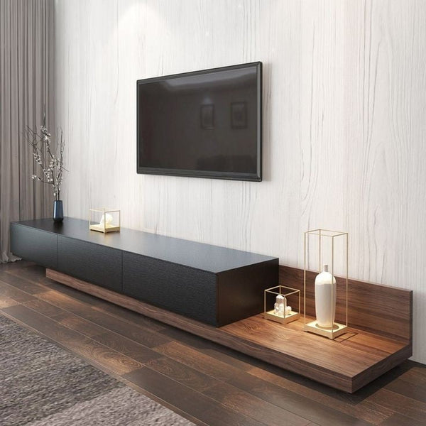 Tv Unit Black & Wooden - 240 x 40 x 40 cm | TV21