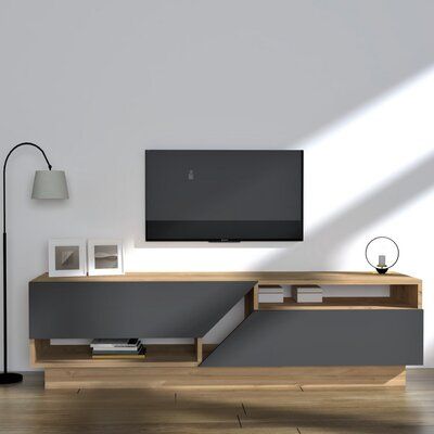Tv Unit Black & Wooden - 160 x 40 x 40 cm | TV35
