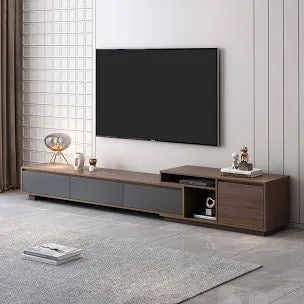 Tv Unit Black & Brown - 220 x 40 x 40 cm | TV72