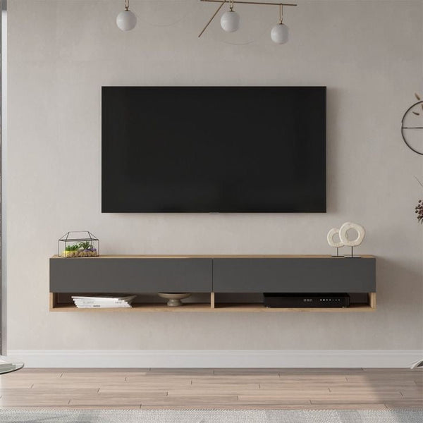 Tv Unit Black & Wooden - 120 x 30 x 30 cm | TV73