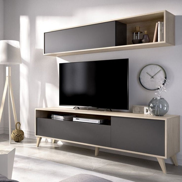 Tv Unit Black & Wooden - 150 x 40 x 40 cm | TV74