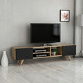 Tv Unit Black & Wooden - 180 x 35 x 40 cm | TV7
