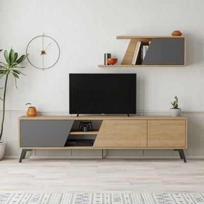 Tv Unit Wooden & Black - 160 x 40 x 40 cm | TV81