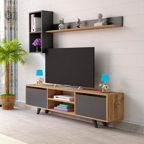 Tv Unit Wooden & Black - 160 x 40 x 40 cm | TV82
