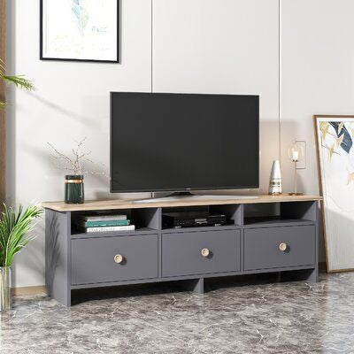 Tv Unit Wooden & Grey - 140 x 40 x 30 cm | TV83