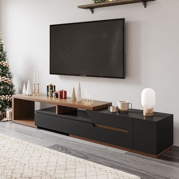 Tv Unit Wooden & Black - 240 x 40 x 40 cm | TV89